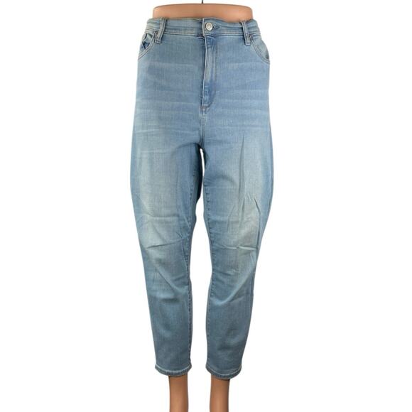 Gap 1969 True Skinny Super High Rise Crop Blue Light Wash Denim Jeans Size 32 - Picture 1 of 5